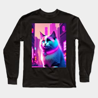 Ragdoll Cat In Pink City Long Sleeve T-Shirt